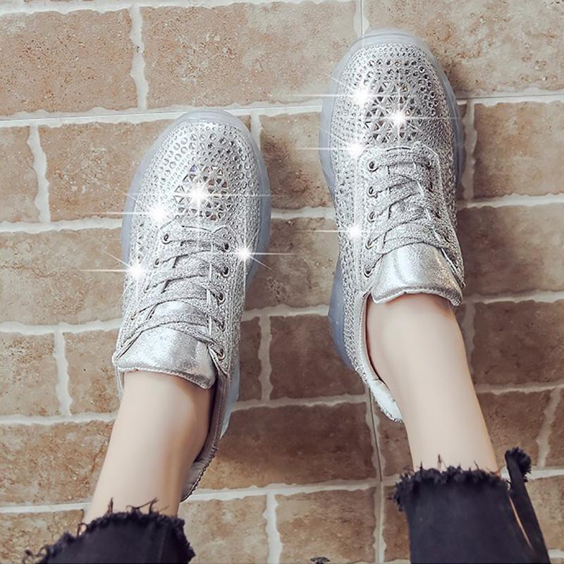 Wild Sports Sponge Cake Rhinestone Thick Bottom Increased Old Shoes