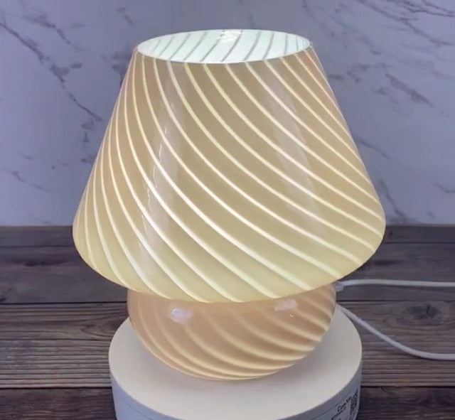 Glass Mushroom Table Lamp Living Room Bedroom Bedside Table Lamp