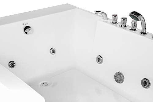 Hydromassage Rectangular Water Jets Alcove Soaking SPA Double