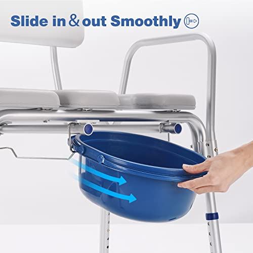 Transfer Bench with Commode 500 Lbs, Combination Padded Transfer Bench