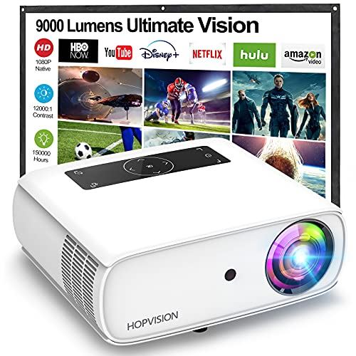 9000Lux Movie Projector with150000 Hours LED Lamp Life for Smartphone/ PC/Laptop