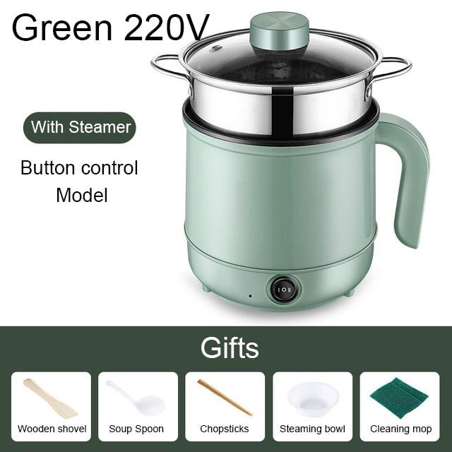 Multicooker Electric Skillet 1/2 Layer Stainless Steel Rice Cooker Hotpot Noodles Soup Pot Food Steamer