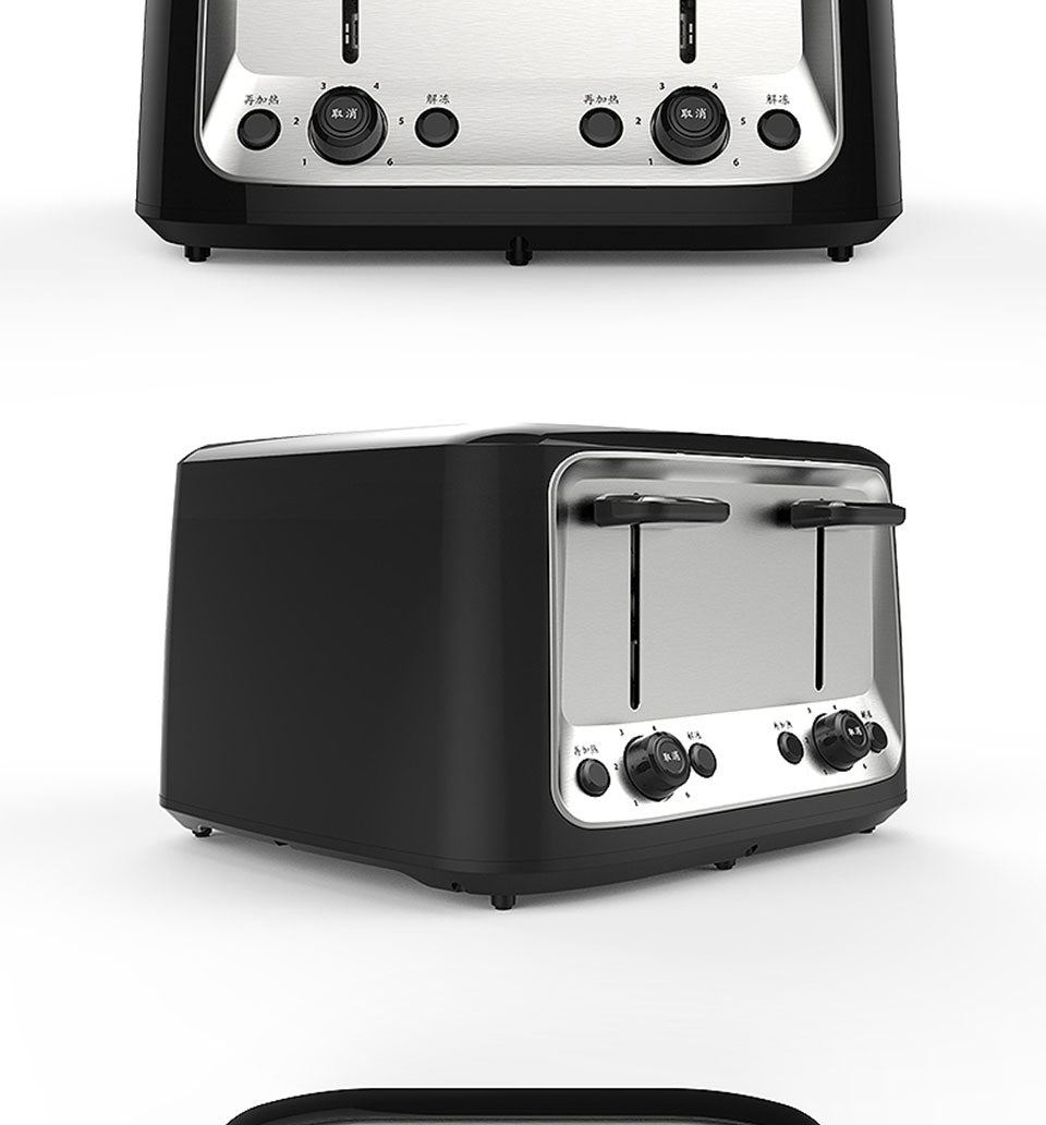 Stainless steel electric toaster household automatic baking bread maker breakfast machine