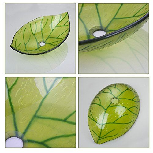 Chrome Bathroom Faucet Pop Up Drain Mounting Ring Set Leaf Shape