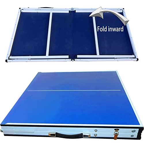 MDF Table Tennis Table w/ Quick Clips Table Tennis Net, Cue Set & 1 Table Tennis Bat