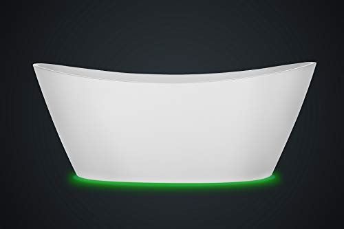 Changing LED Lights Soaking Tub with Wireless Remote Control, 59 Inch