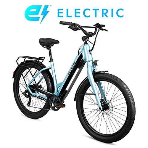 Coston DX Adult Electric Hybrid Bike, Step-Thru Frame, Small/Medium, Gloss Blue