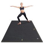 Gxmmat Large Yoga Mat Non-Slip 7��x5��x9mm, Thick Workout Mats for Home Gym Flooring, Extra Wide Exercise Mat for Men and Women- Black