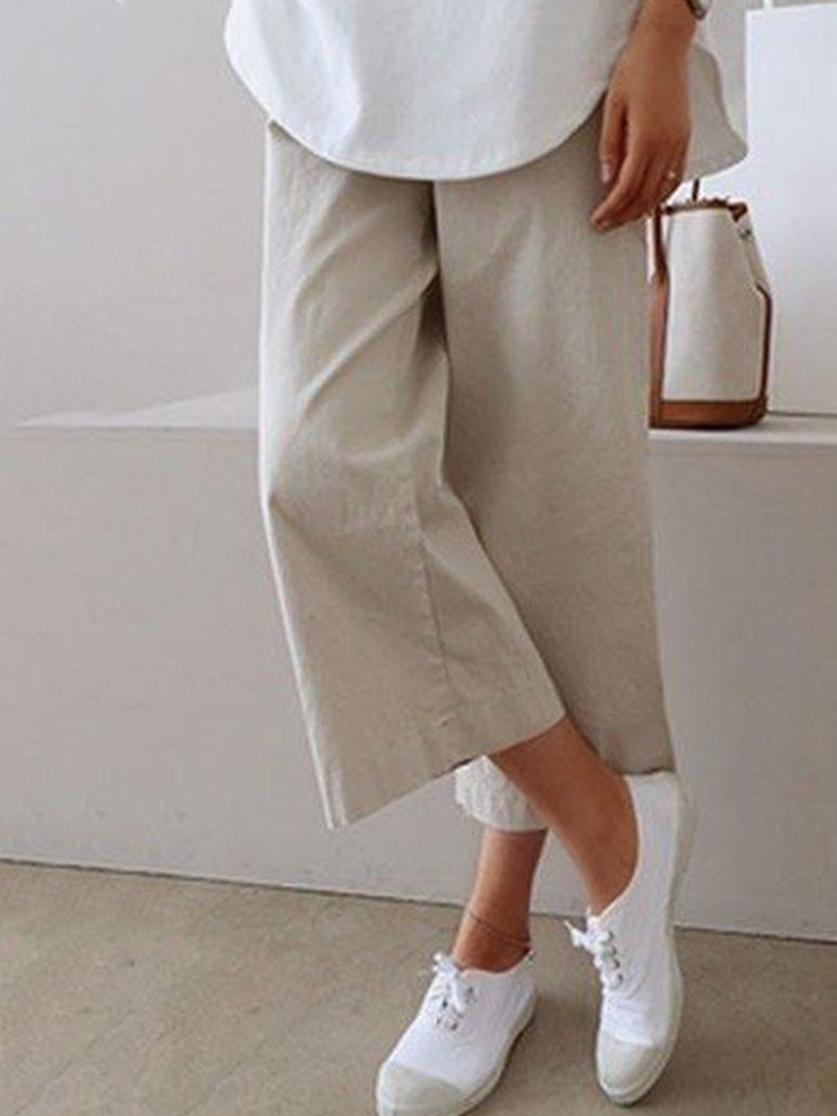 Plus Size Women Plain Casual Pants
