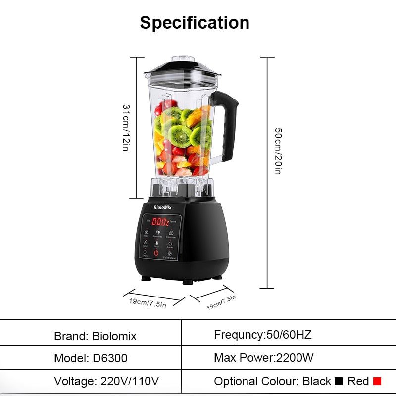 High Power Digital Touchscreen Automatically Program 3HP Blender