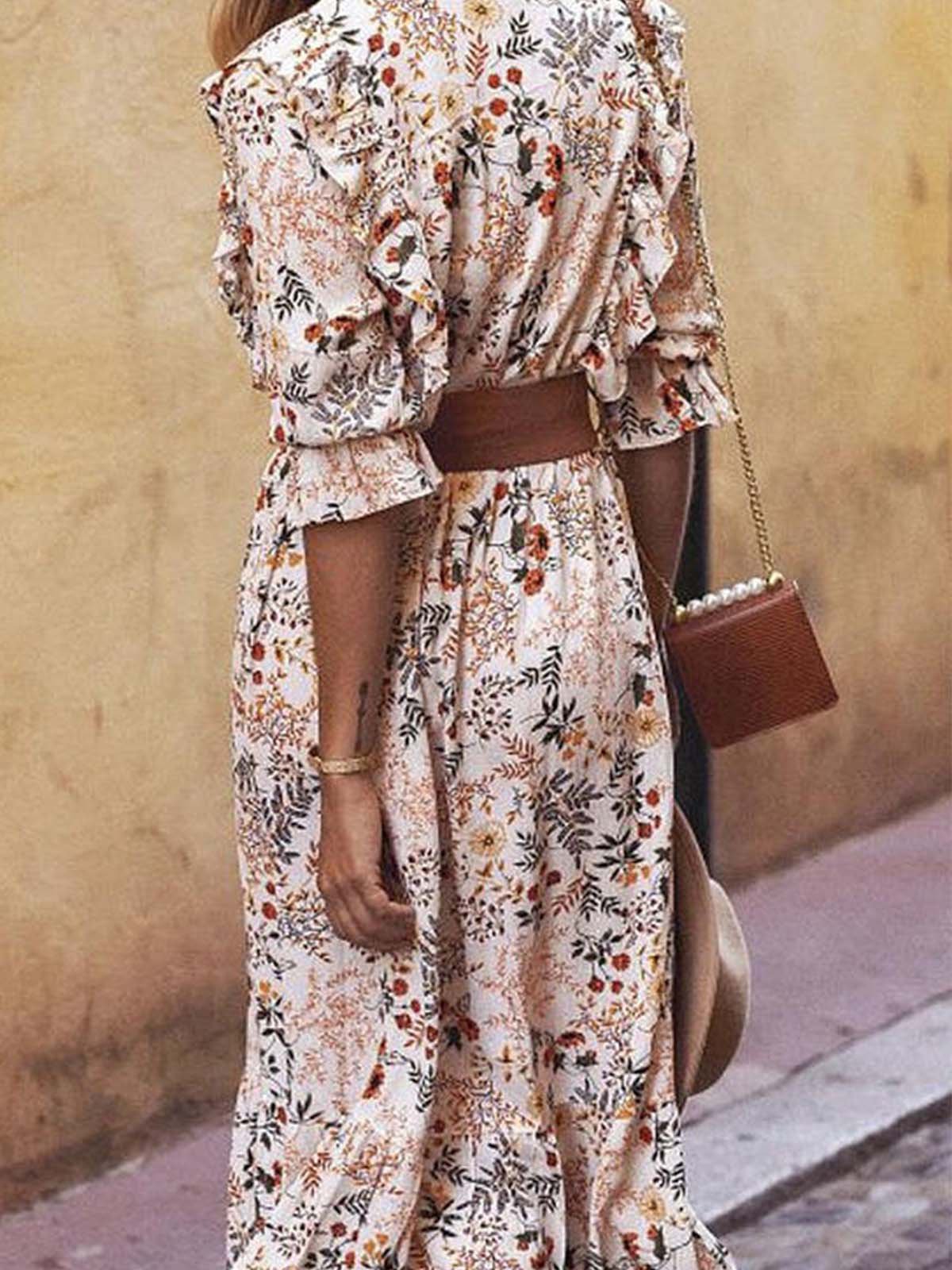 White Boho Cotton-Blend Dresses