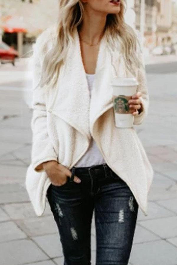 Lapel  Plain Coats