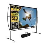 150 Inch 16:9 4K HD Foldable Projector Screen with Stand for Outdoor Movie