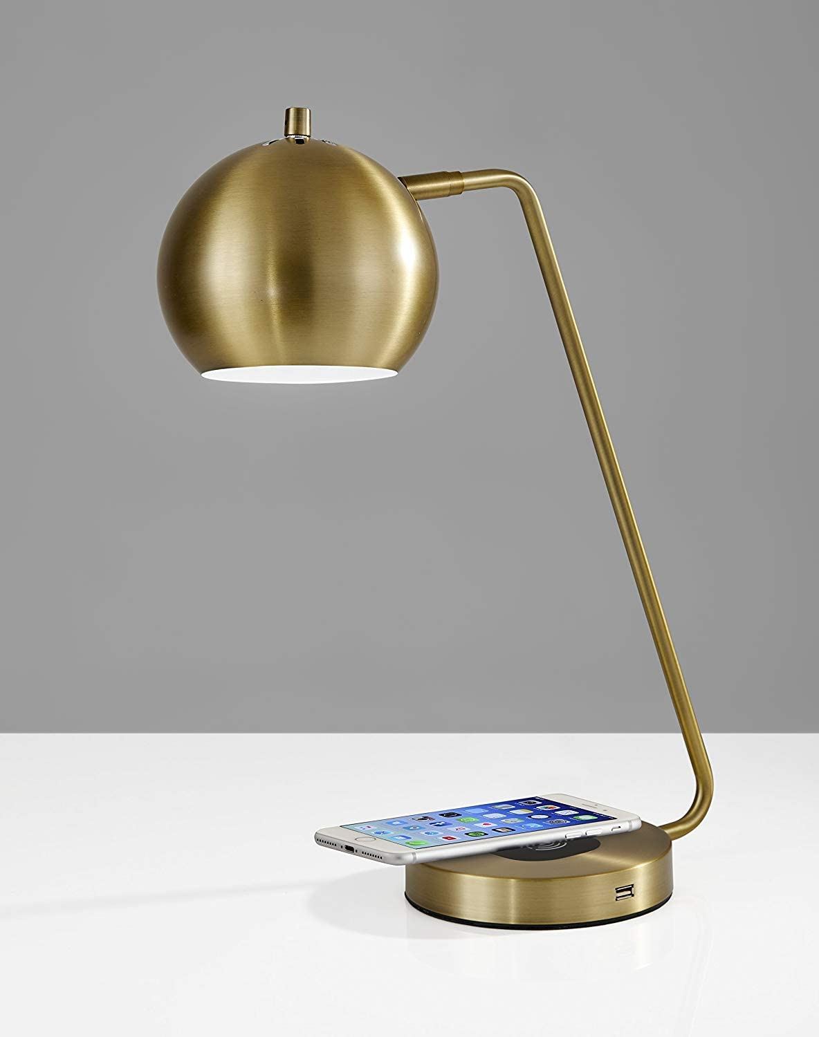 Desk Lamp Wireless Charging / Antique Brass