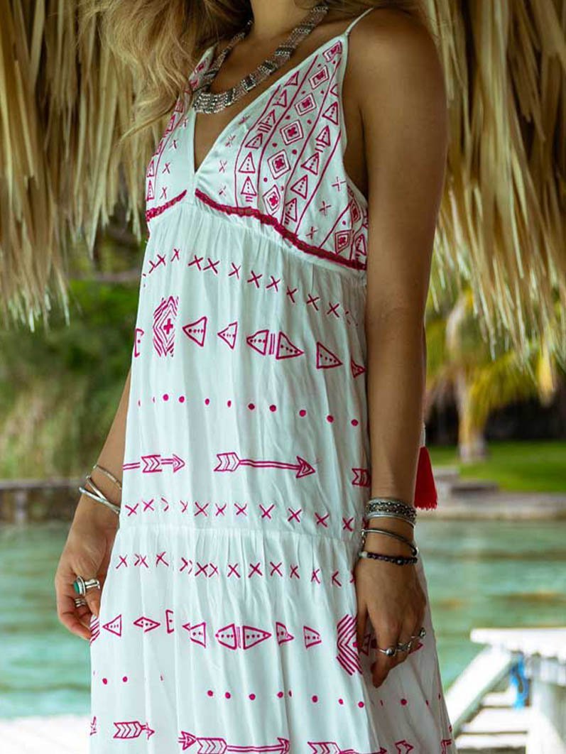Bohemian vacation casual chiffon dress