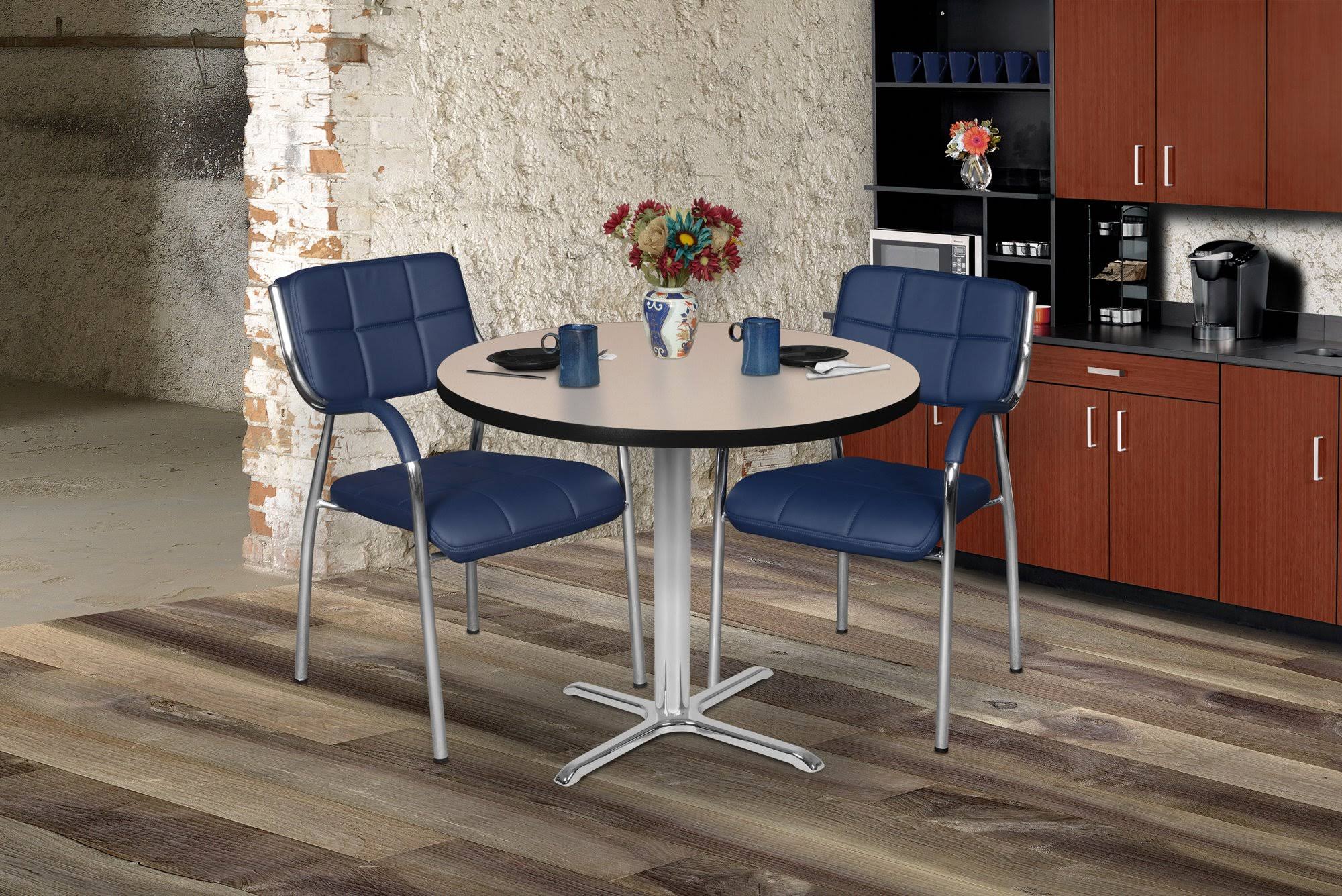 Regency Via 36x22 Round X-Base Table- Mahogany/Grey