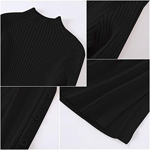 连衣裙 女士 长款 针织 毛衣 修身 紧身 针织连衣裙 毛衣连衣裙 高领 长袖 长款 开叉 打底连衣裙 秋冬 显瘦 优雅