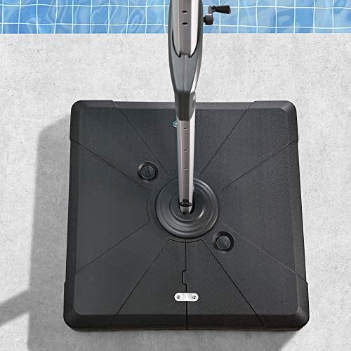 PURPLE LEAF Offset Patio Umbrella Base Sand/Water Filled Square, 36.6” X 36.6”