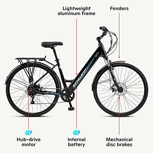 Electric Bike, 18.5-Inch Aluminum Frame, 7 Speed, 700c Wheels, 375Wh Battery
