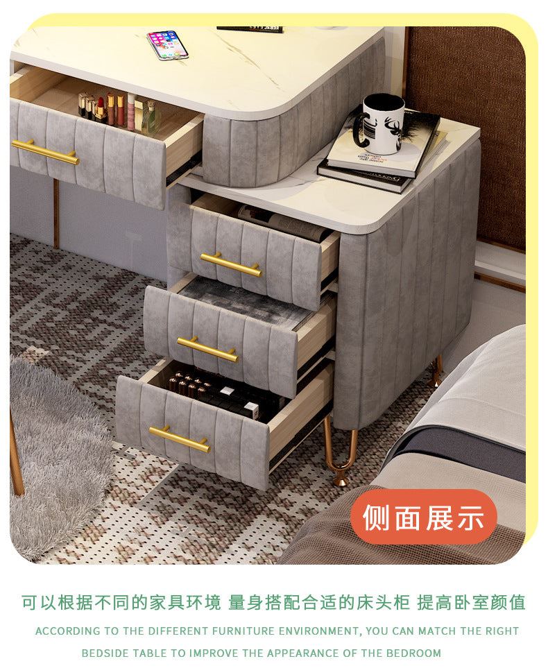 European Style Bedside Table Shelf Simple Modern Light Luxury Bedside