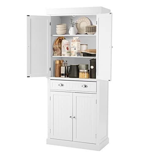 72” Freestanding Storage Cabinets with Doors and Shelves