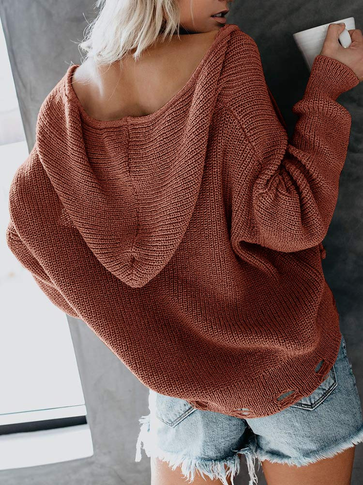 Zipper Up V-Neck Loose Sweater
