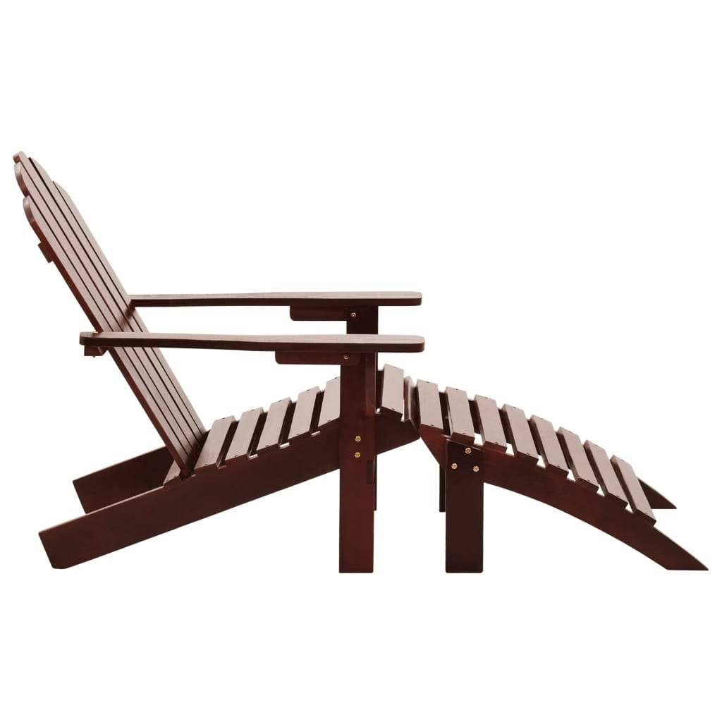 vidaXL Garden Chair with Ottoman Wood Brown
