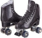 Skate Gear Sparkly Retro Quad Roller Skates, Glitter Pink/ Women’s 7 / Youth 6 / Men’s 6