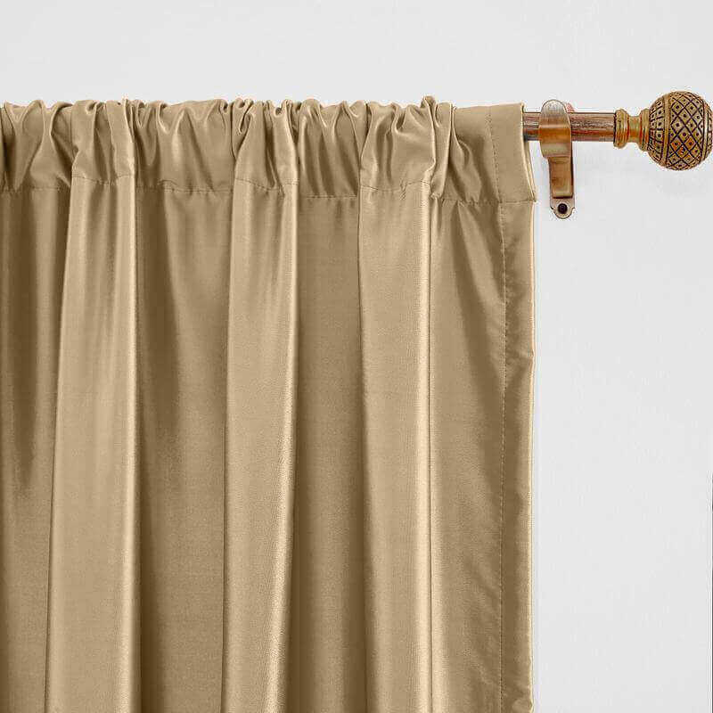 CUSTOM Lao Hang Zhou Taupe Polyester Cotton Thermal Insulated Curtain