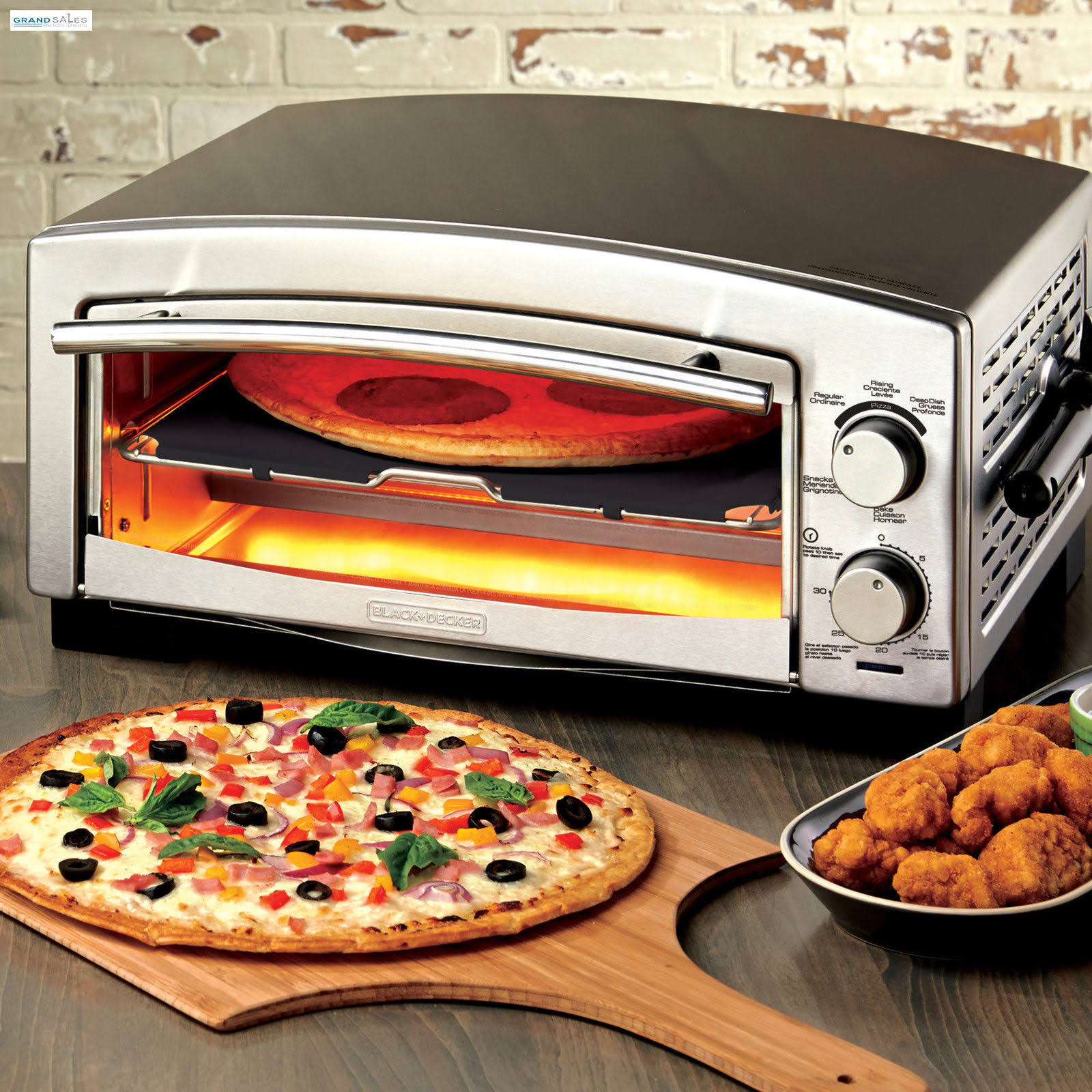 BLACK+DECKER P300S Steel Pizza Oven - 1575W - Silver