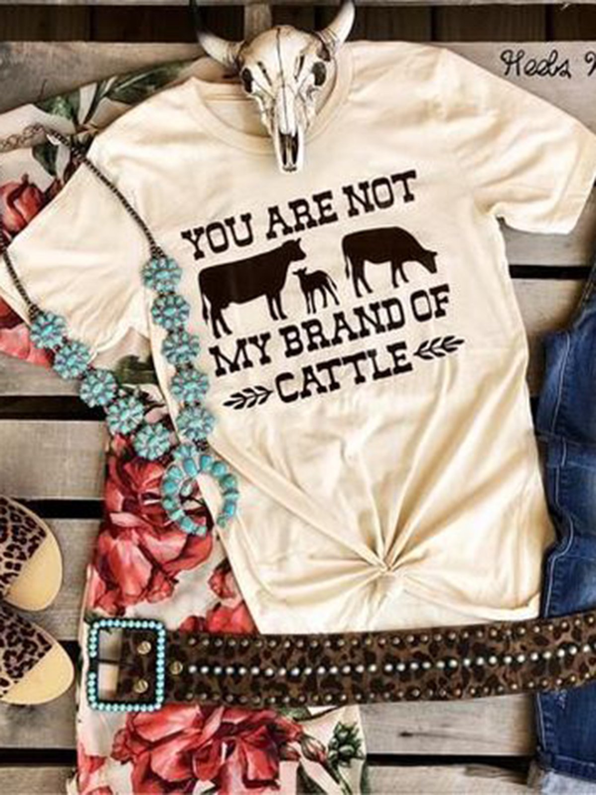 White Printed Jersey Vintage Shirts & Tops