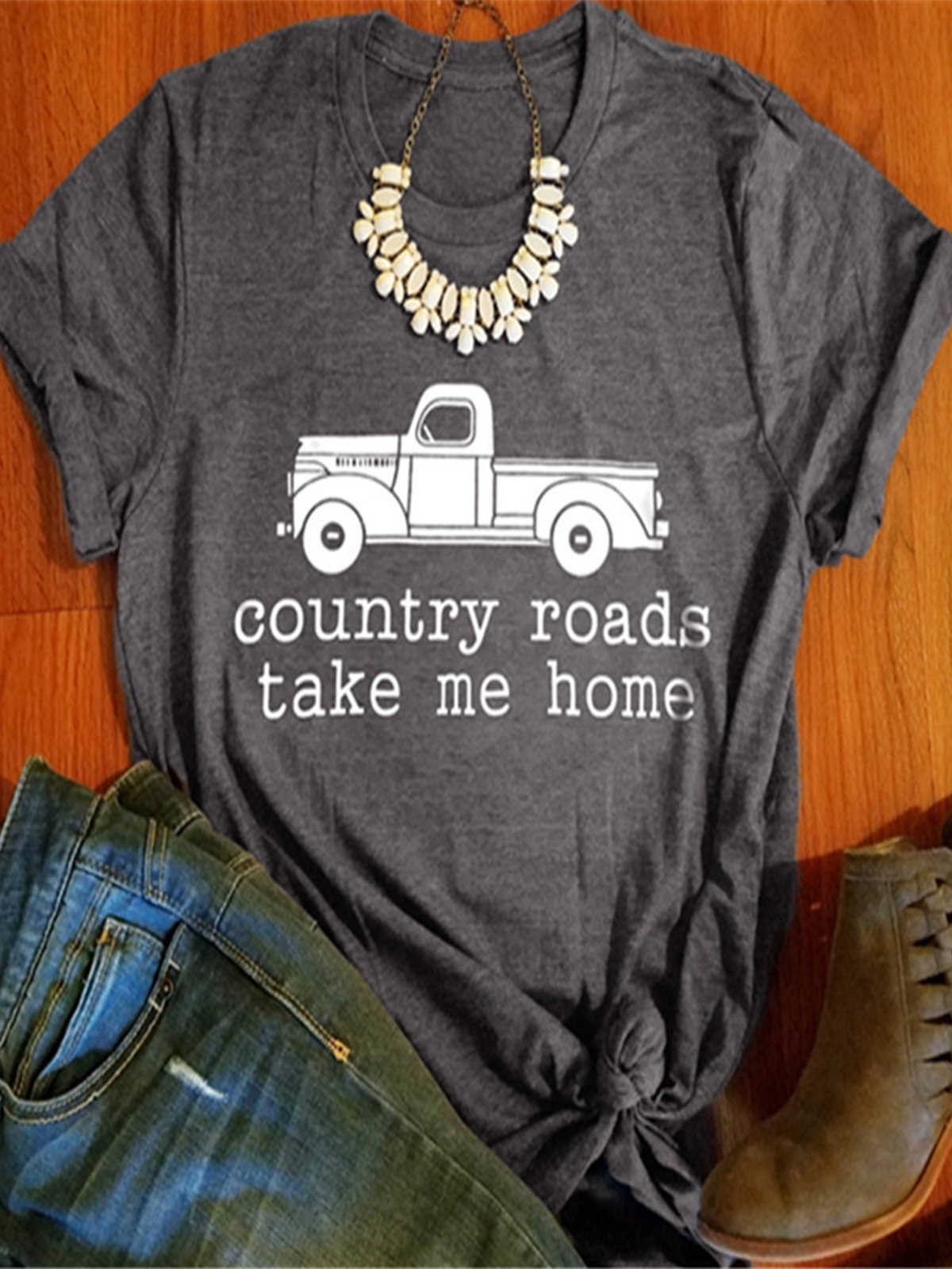 Vintage Short Sleeve Car Letter Printed Plus Size Casual Tops