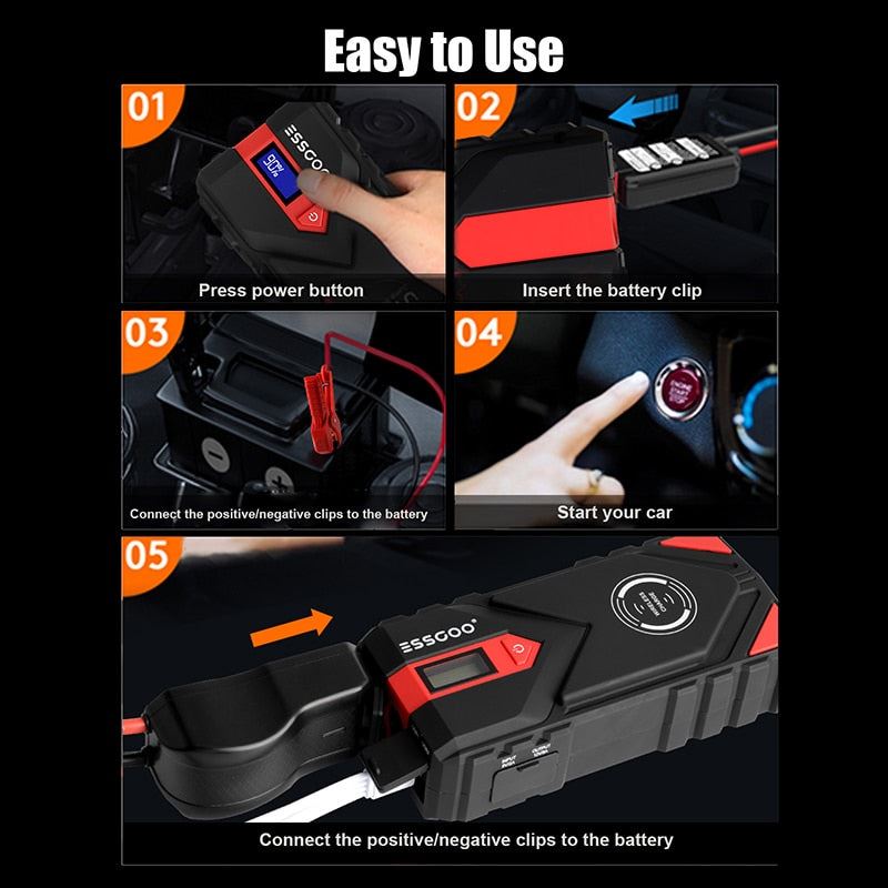 ESSGOO Car Jump Starter Power Bank 20000mAh 12V Starting device