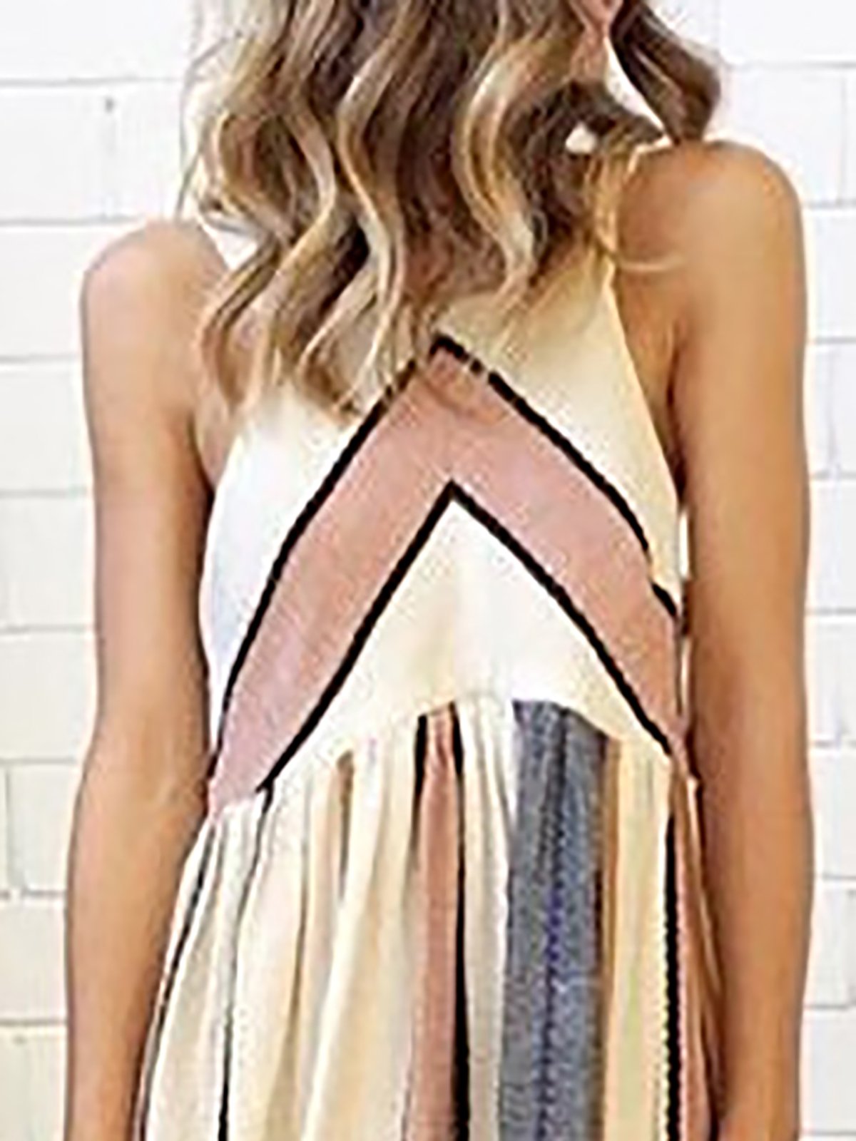 Women Stripes Casual Polyester Casual Dress