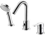 Bathtub Filler Faucet, 3-Hole Deck-Mount Bathtub Faucet Mixer Faucet