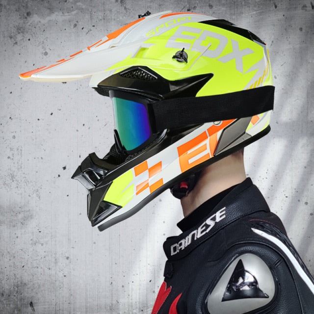 Gift Goggles Motocross Adult Motocross Helmet ATV SUV Downhill Mountain Bike DH Hood Helmet Cross Helm Capacetes DOT Approved
