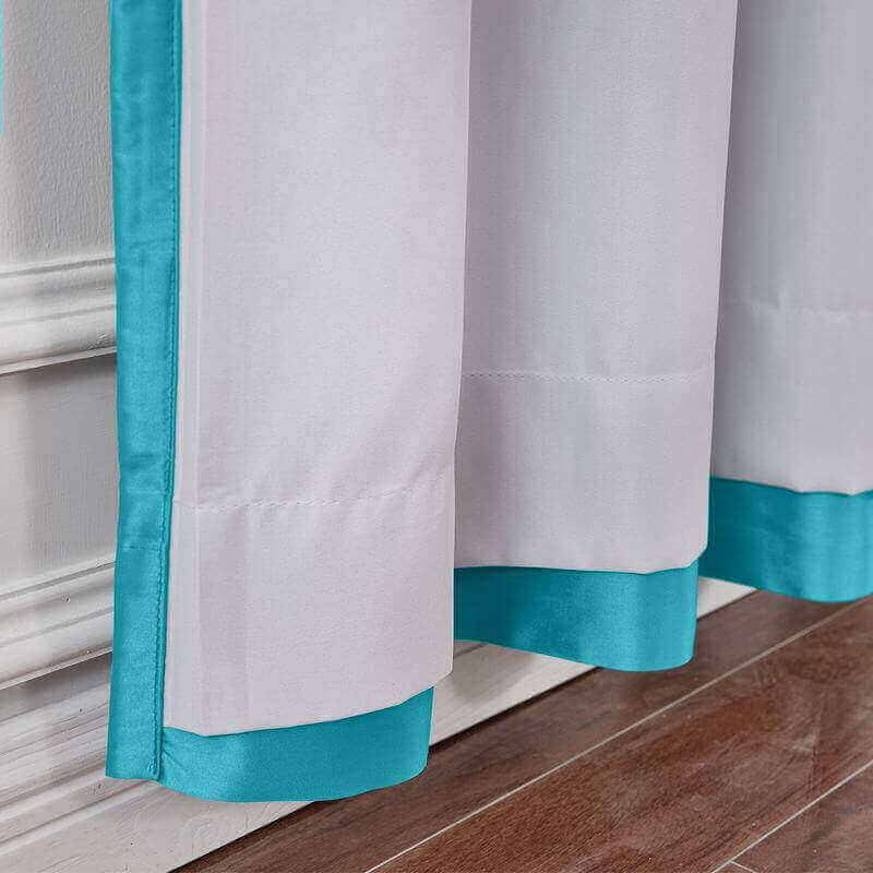 CUSTOM Lao Hang Zhou Lake Blue Polyester Cotton Thermal Insulated Curtain
