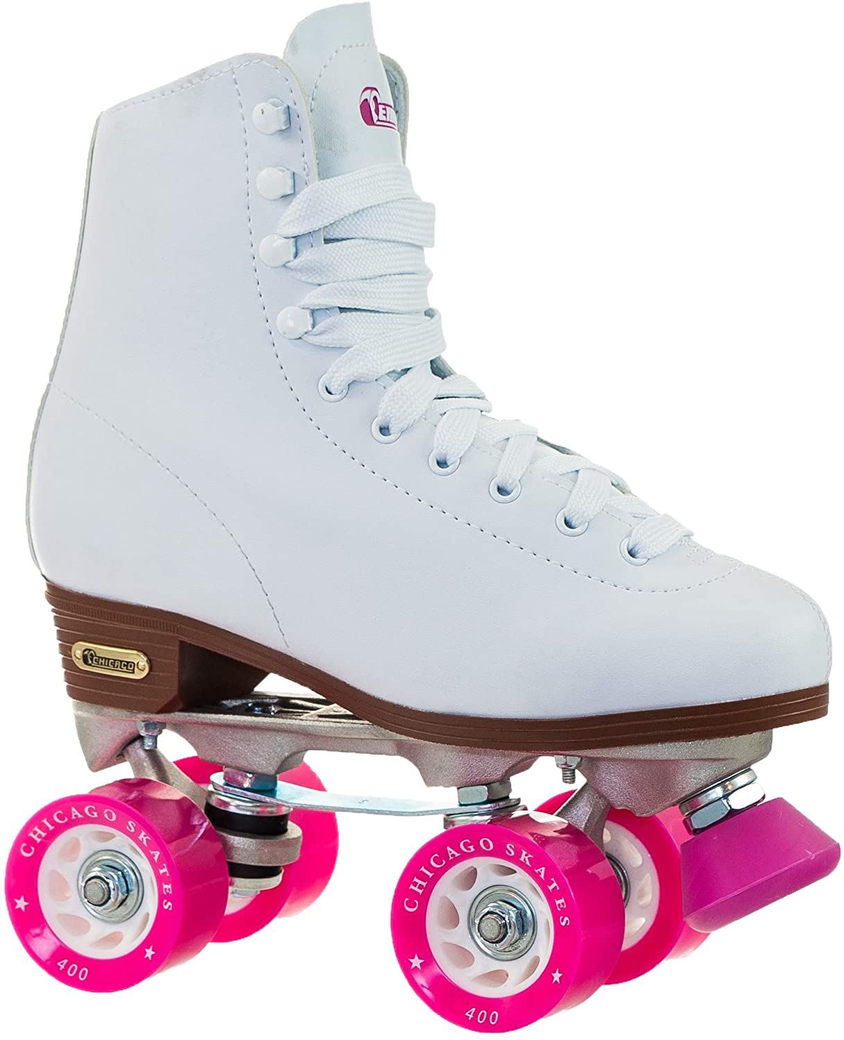Chicago Women’s Classic Roller Skates – Premium White Quad Rink Skates, Size 3, 4, 5,