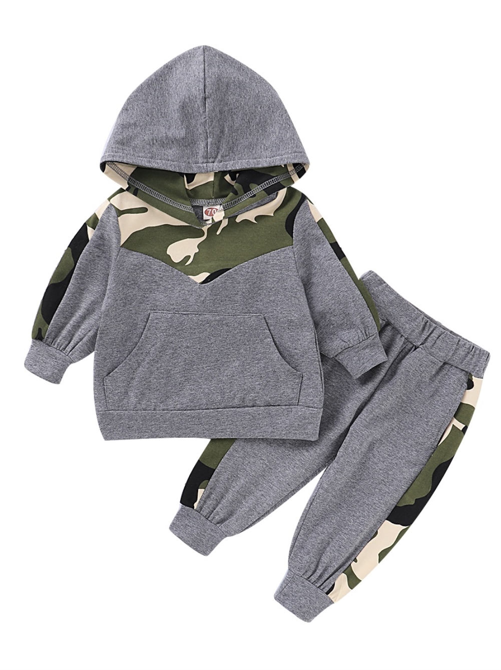 Kids Boy Autumn Two Piece Camou Tracksuit