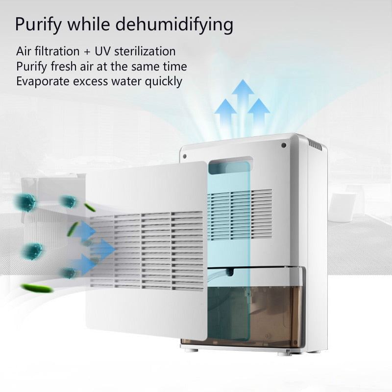 2200ML Household Dehumidifier Air Dryer Smart Touch With 24 Hour Timer & LED Screen