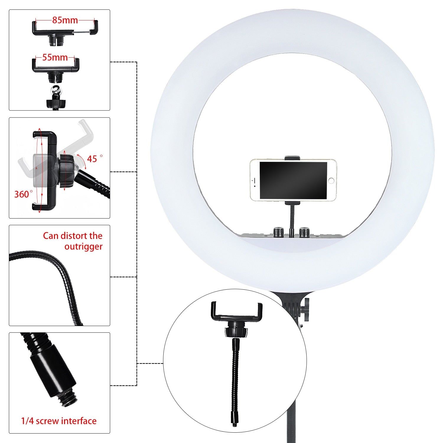 21 Inch Led Ring Light Photography lamp Camera Phone Ring light Makeup Video Ring Lamp With Tripod