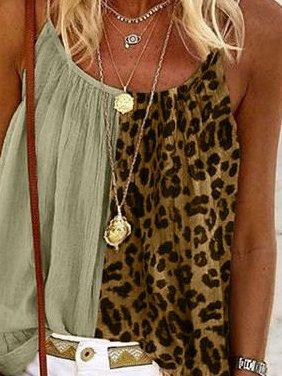 Pink Leopard Casual Cotton-Blend Shirts & Tops