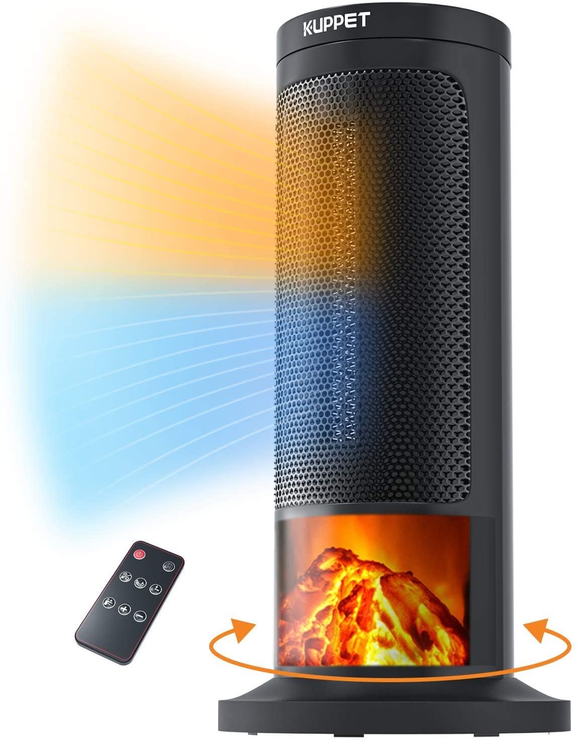 Space Heater with Remote Control – Oscillating/Black