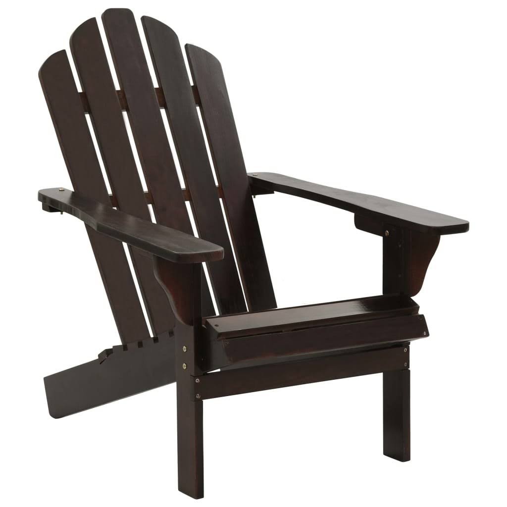 vidaXL Garden Chair with Ottoman Wood Brown