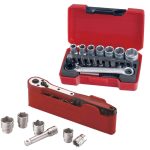 Teng Tools – 32 Piece 3/8′′ and 1/4′′ Drive Socket Set – TEN-O-M3812N1-KIT1