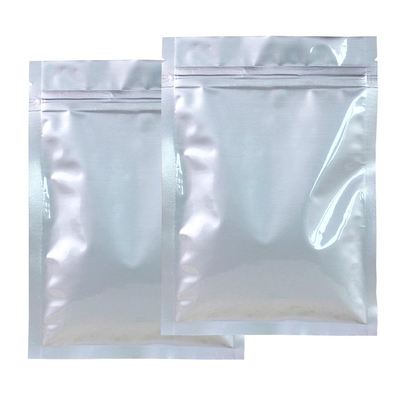 10x15cm Pouch Flat Aluminum Grade Metalized 3 Side Seal Plastic Zip Lock Food Metallic Small Zipper Ziplock Silver Foil Bag