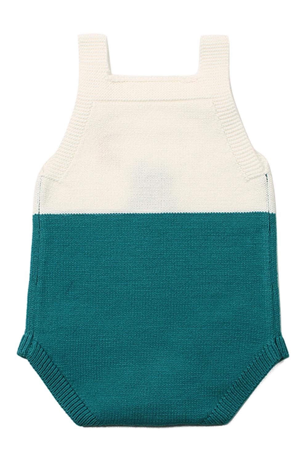 Green Cat Under the Moon Cotton Knit Infant Bodysuit