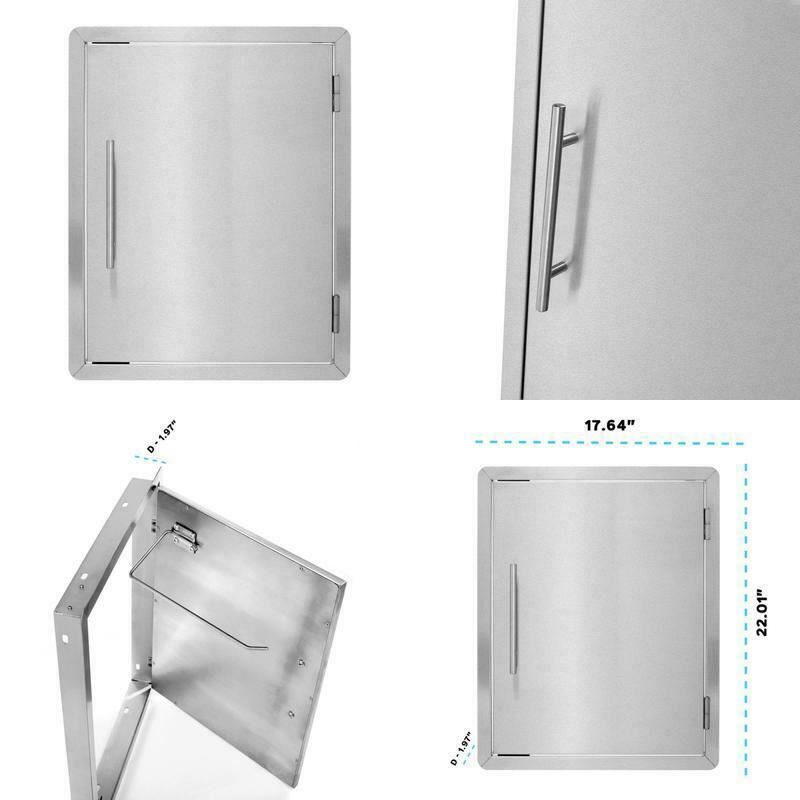 18 in. Stainless Steel BBQ Grill Single Access Door Panel