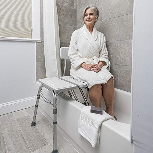 Reversible Hospice Nursing Home Shower Bathtub Transfer Bench with Curtain