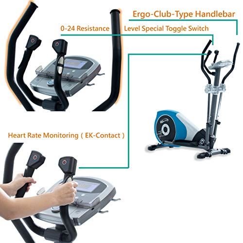 GOELLIPTICAL V-450T Standard Stride 17�� Programmable Elliptical Exercise Cross Trainer with Adjustable Arms and Pedals- Black & Blue